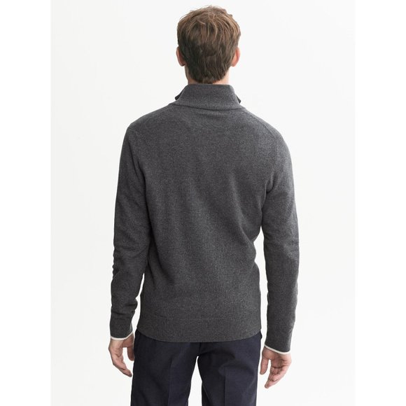 Banana Republic Men's Italian Wool Diagonal Stripe Sweater Jacket in Gray - Sz L - Picture 3 of 8